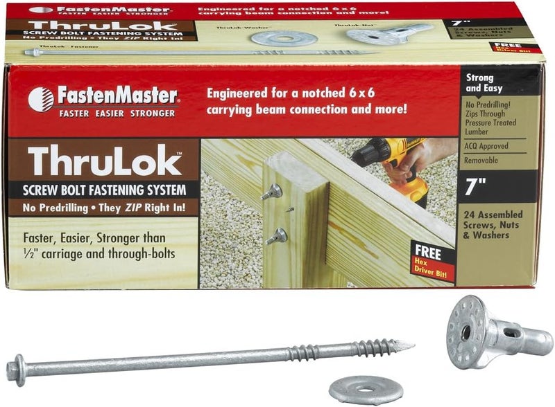FASTENMASTER FMTHR007-24 ThruLOK Screw Bolt Fastening System, 7 Inches, 24-Count, Silver - Image 2